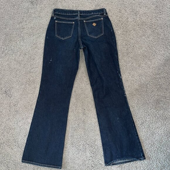 ABRAND JEANS A '99 Low Boot Dark Wash Distressed Jeans -EUC - US Size 28 / AU 10 - Picture 9 of 16